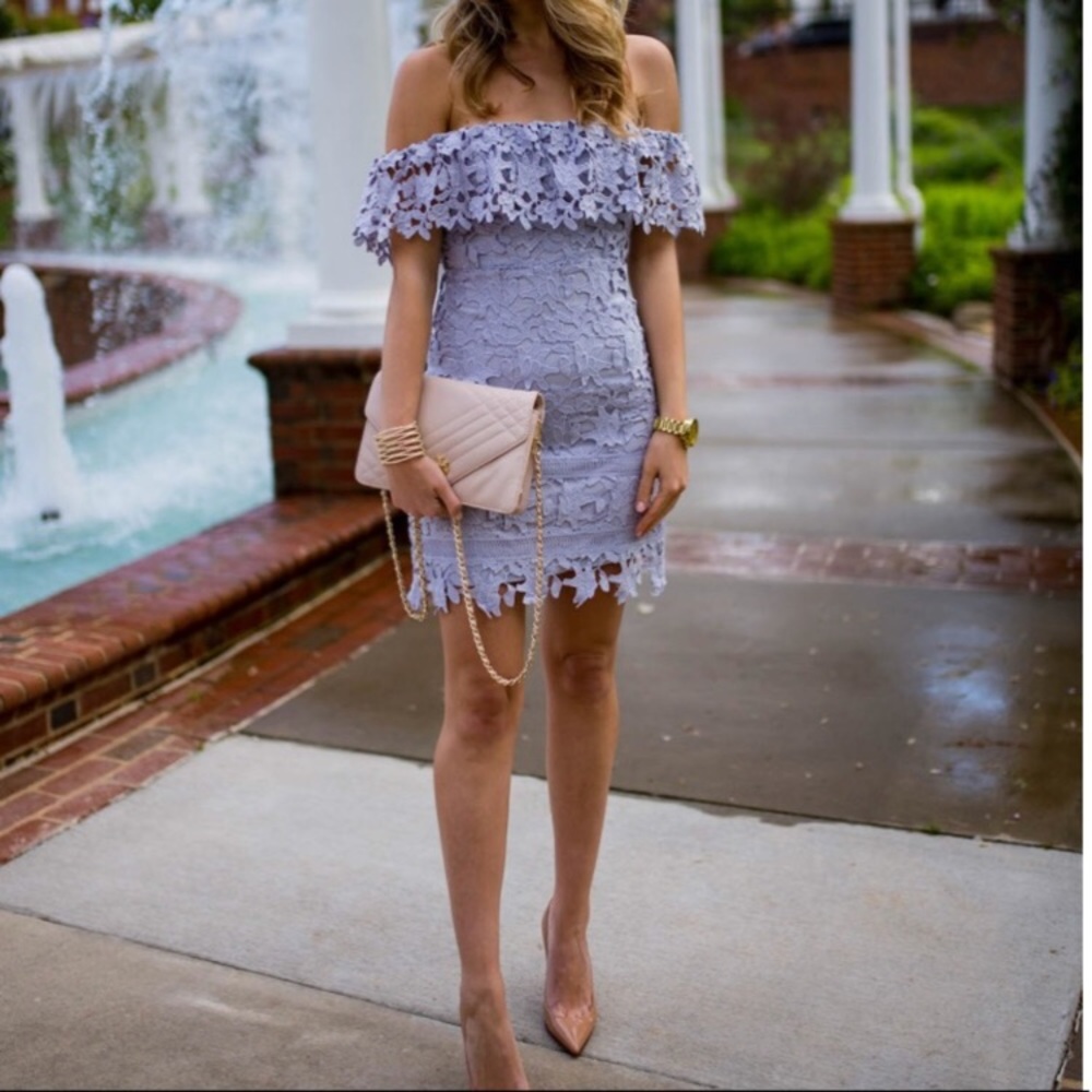 ASTR the label lace off the shoulder dress